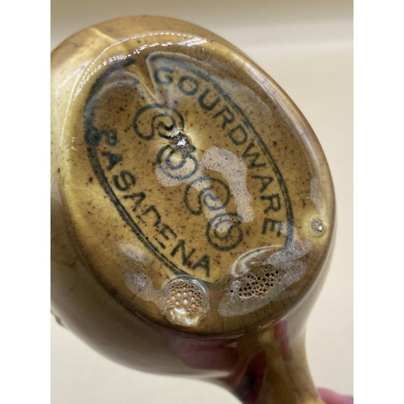 Vintage Popo Galsini Pasadena Gourdware Rare Tiki Mug Gourd Shaped 1950's - Picture 4 of 12